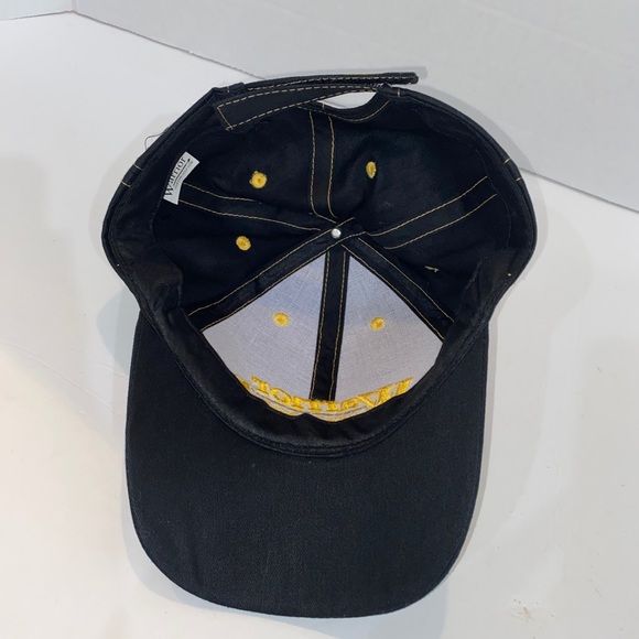 Men’s Warrior Custom Golf Baseball Cap Hat o/s adjustable Black & Yellow - Picture 4 of 7
